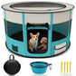 LAKWAR Large Pet Playpen for Dogs & Cats, 44"/110CM Diameter 24"/60cm Height Pet Playpens Foldable Portable Indoor Outdoor Exercise Pen with Carrying Case for Cat Puppy Rabbit
