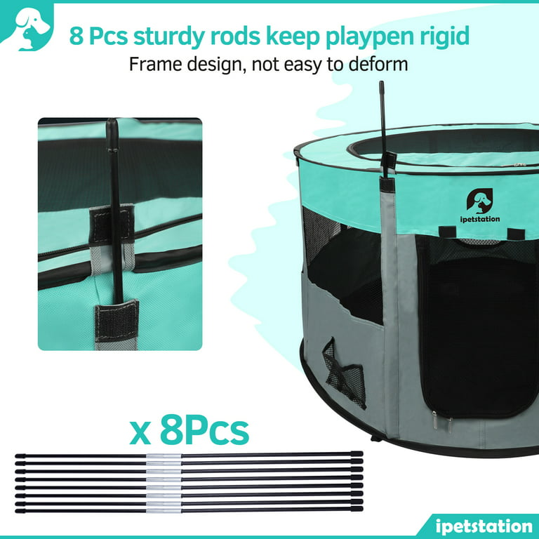 Pet Playpen -44"/110CM Diameter-Ideal for Puppy Dog Cat Rabbit-Portable & Foldable Dog Pens Pet Kennel for Indoor, Outdoor, Office and Travel Use