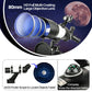 LAKWAR Telescope 80mm Large Aperture for Astronom Beginners, Adults and Kids, 3 Rotatable Eyepieces Refractor Telescope Good Partner to View Moon Landscape and Planet