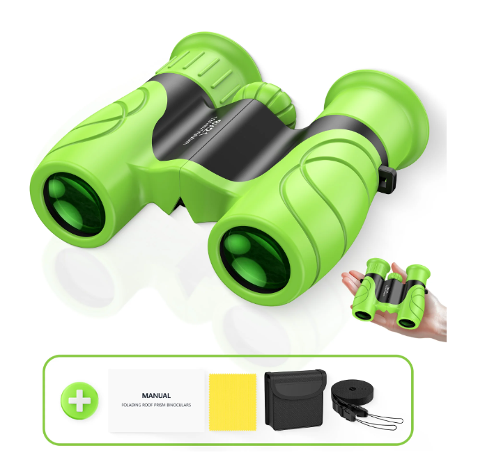 LAKWAR Binculars, 8x21mm Kid Binoculars 5 7 with a Strap Carry Case Binoculars for Kids 8-12 Bird Watching Binoculars