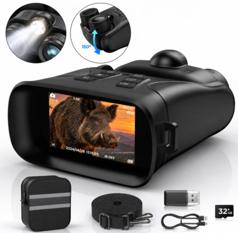 4K Night Vision Binoculars, 8X Infrared Night Vision Goggles, 5000mAh Battery for Hunting, Camping & Wildlife Viewing