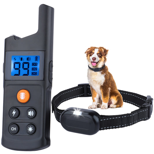 BNISE Dog Training Collar Rechargeable 3 Training Modes， Waterproof , 2600 feet Yard Remote Range Adjustable Shock Levels Dog Training Collar With Remote Correction Collar For Dog Training