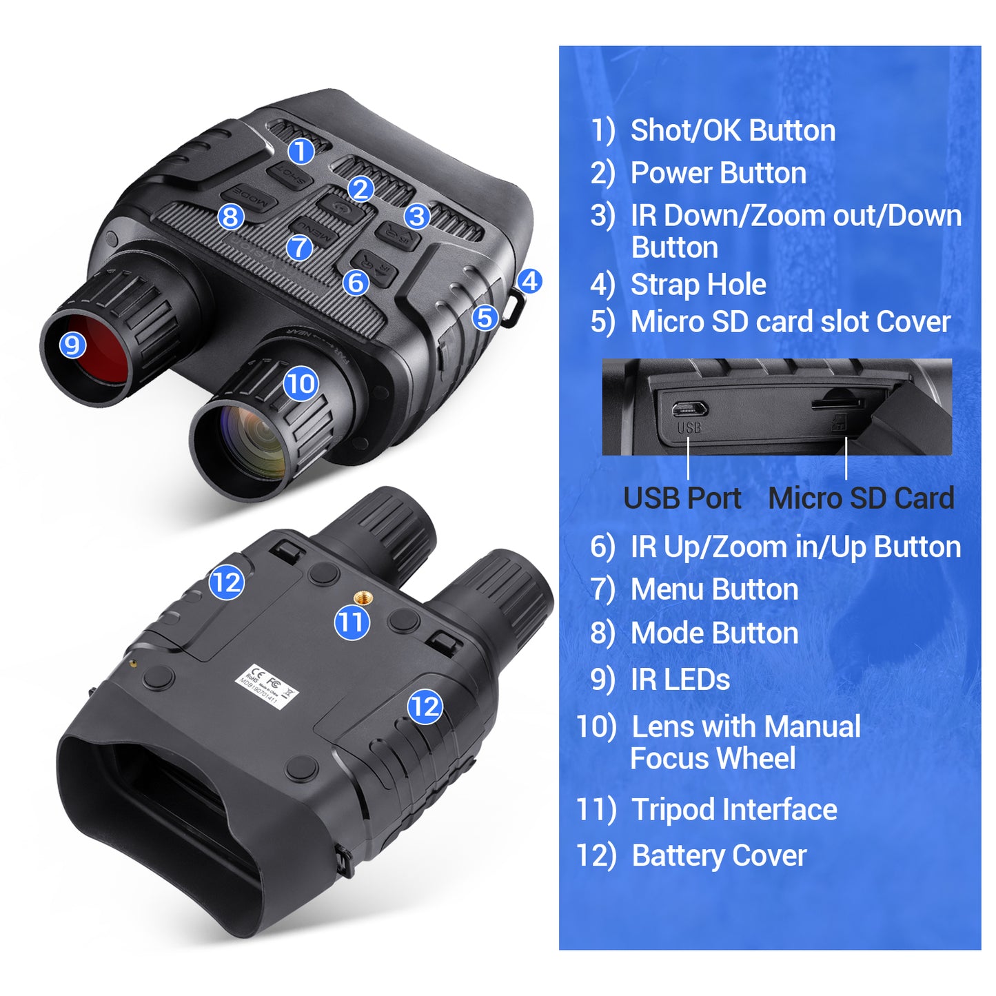 BNISE Digital Night Vision Binoculars