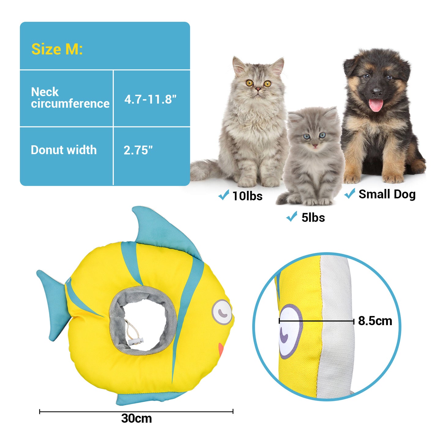 Comfortable Pet Recovery Collar Soft Cone for Pets After Surgery Adjustable Dirt-Resistant Collars for Pet