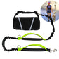 Hands Free Dog Leash for Running Jogging Walking with Zipper Pouch, Retractable Bungee Dog Leash Belt with Dual Padded Handles for Large/Medium Dogs, Adjustable Waist Belt
