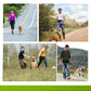 Hands Free Dog Leash for Running Jogging Walking with Zipper Pouch, Retractable Bungee Dog Leash Belt with Dual Padded Handles for Large/Medium Dogs, Adjustable Waist Belt