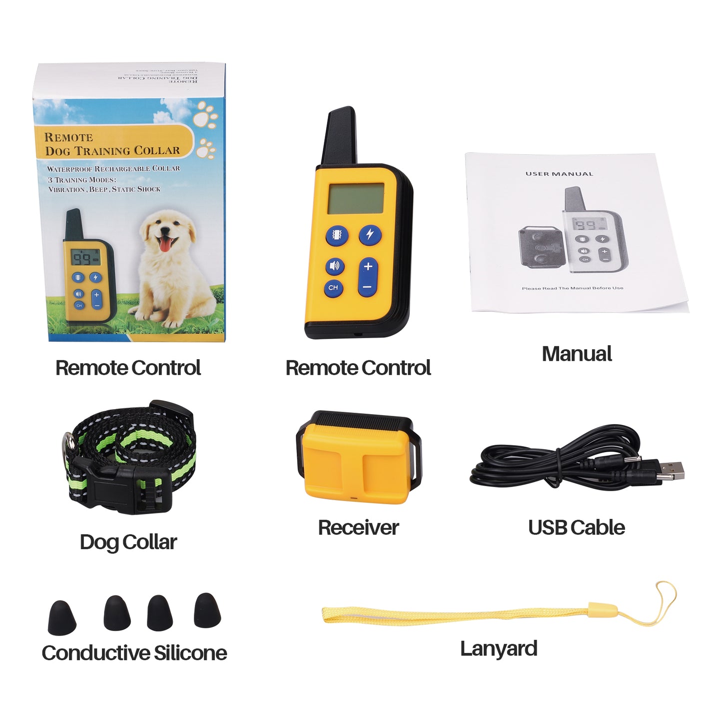 BNISE Dog Training Collar with Remote Rechargeable Waterproof Shock Collar