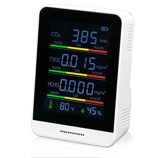 BNISE Co2 Detector Air Quality Monitor Indoor Carbon Dioxide Detector and Alarm Function Temperature & Relative Humidity Sensor Digital Pollution Tester for Wine Cellars Homes Office Car Grow Tents